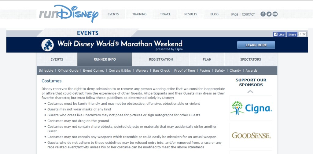 runDisney Costume Guidelines